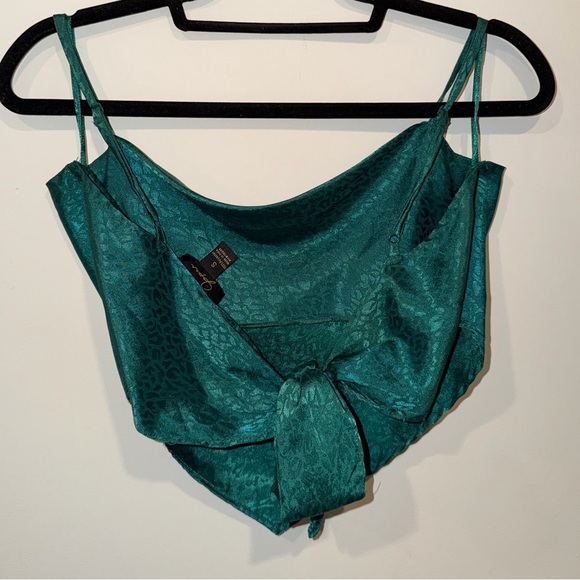 Japna teal/green leopard print crop top - Picture 4 of 5